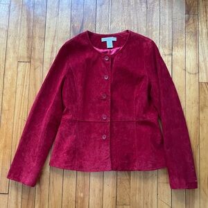 Vintage Y2K Pursuits ltd red suede leather jacket women’s 10
